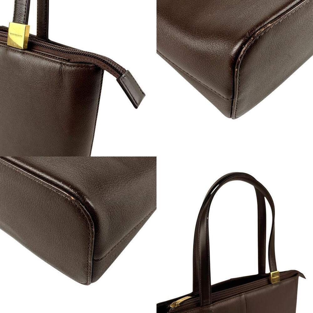 Burberry shoulder bag Dark Brown Black gold leather - Picture 4 of 4